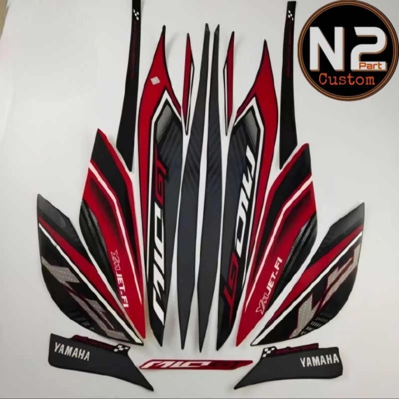 Striping stiker polet motor Yamaha MIO GT 2013 sticker lis full body Mio Gt 2013 hitam