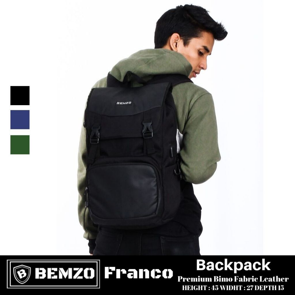 BEMZO FRANCO - Ransel - Backpack - Daypack Urban - Tas Laptop 15 Inc - Tas Kuliah - Sekolah