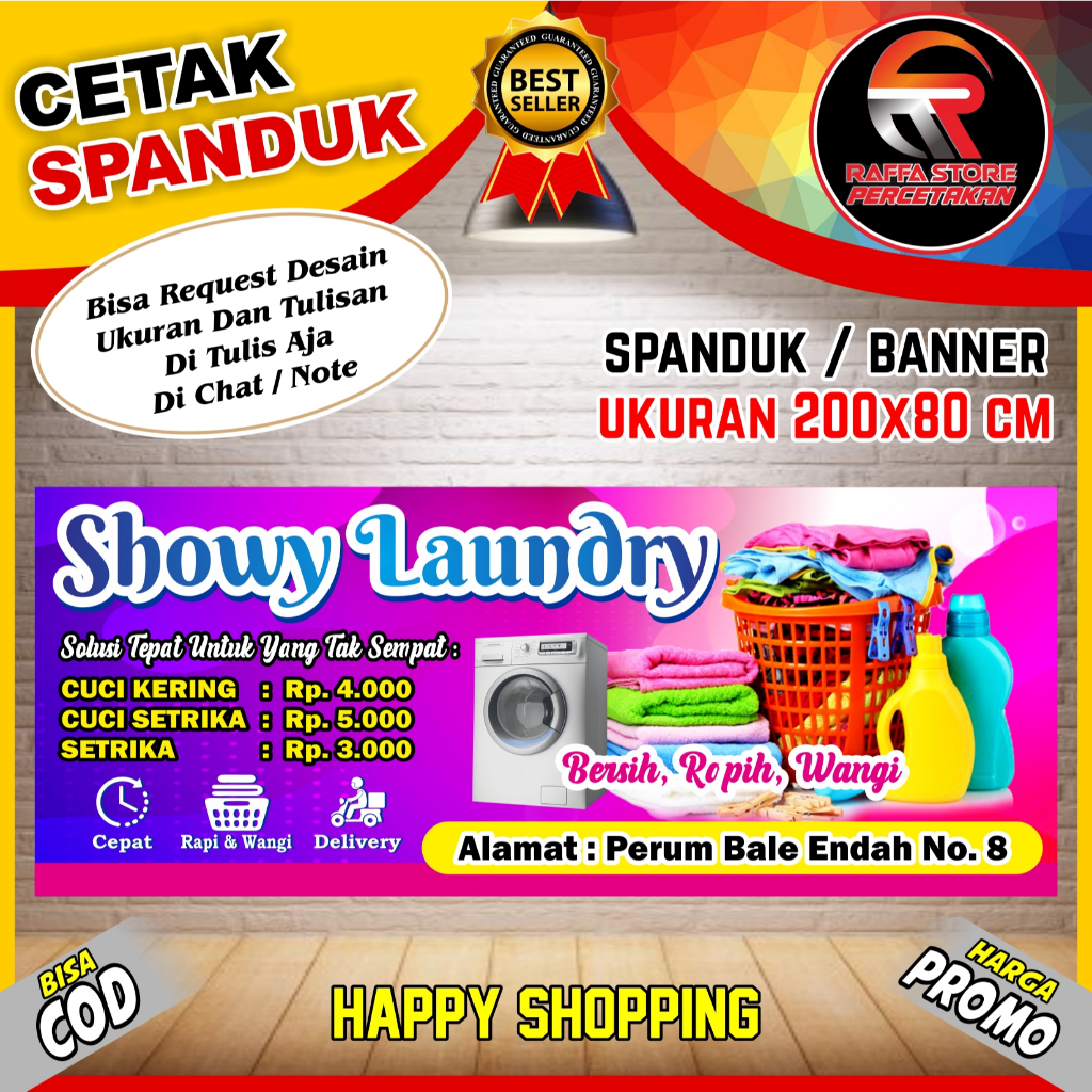 Spanduk Banner Laundry - Spanduk Laundry Bisa Custom