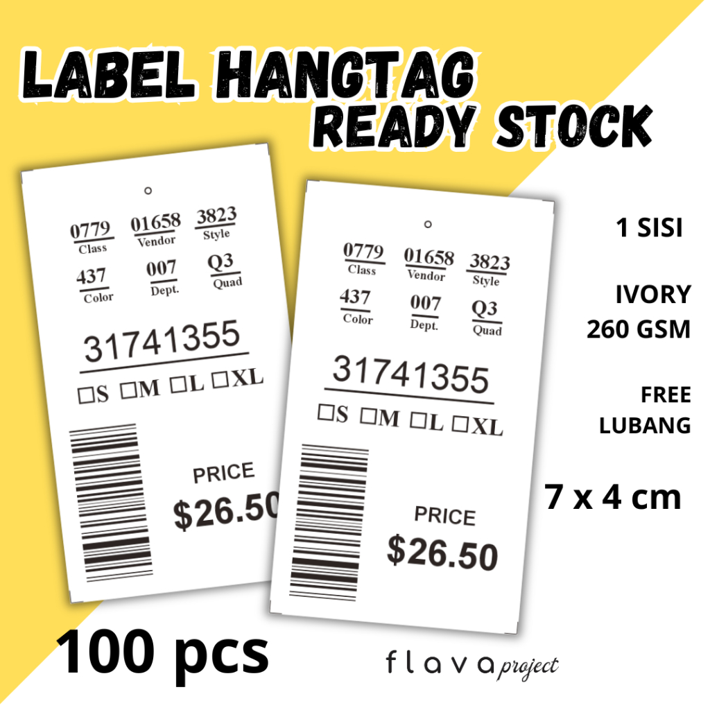 

Flava Project Label Hangtag Ready Stock tag label bandrol merk thrift label harga