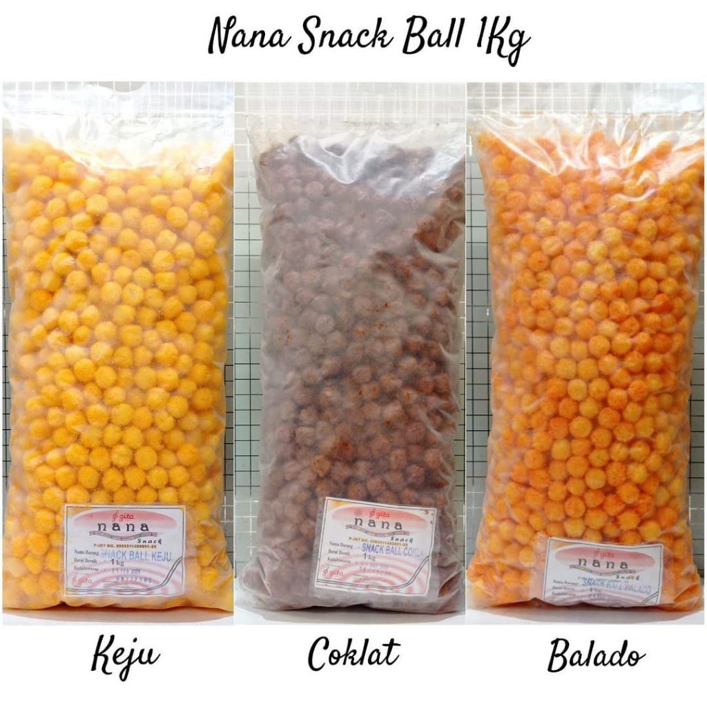 

CHIKI BALL NANA KEMASAN 1KG /KEJU/COKELAT/BALADO
