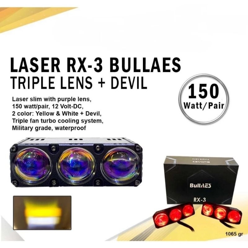 Lampu Tembak AES RX3 3 Mata 75W Dengan Demon