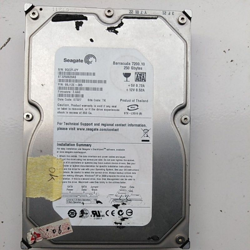 hardisk pc hardisk internal seagate 250 gb hdd sata seagate 250gb second sentinel 100