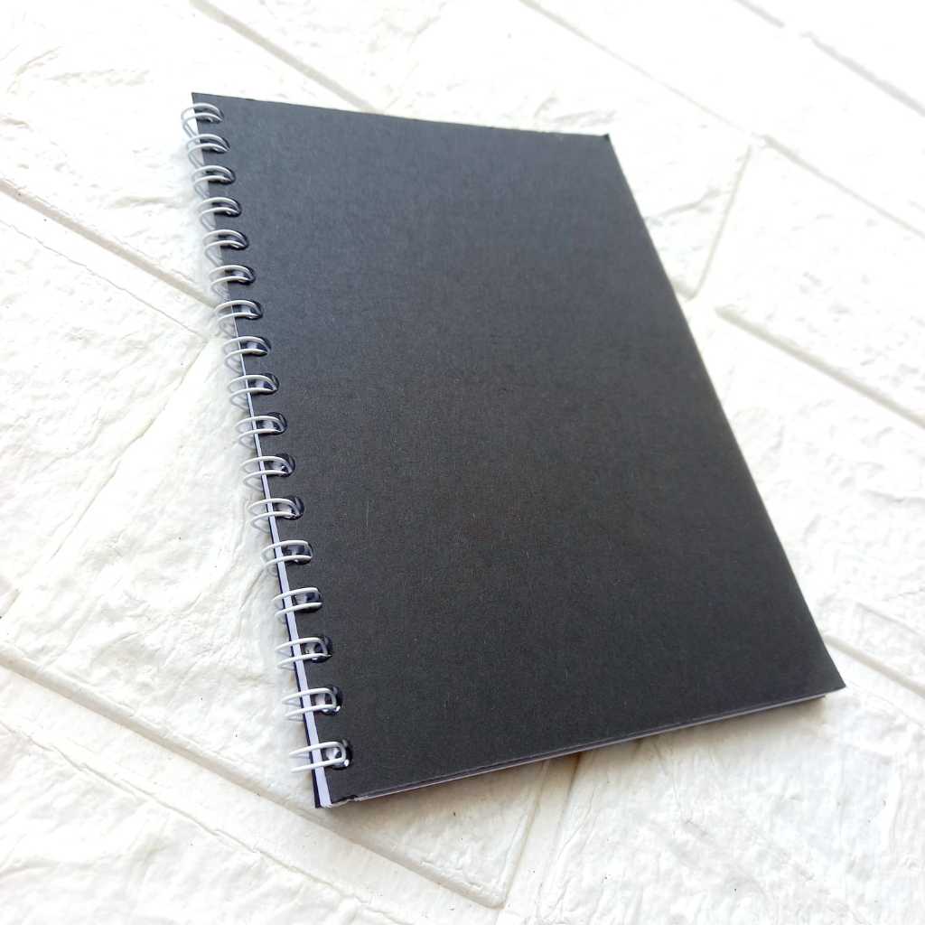 

Notebook Spiral Polos Note Book Cover Hitam Buku Catatan Aesthetic