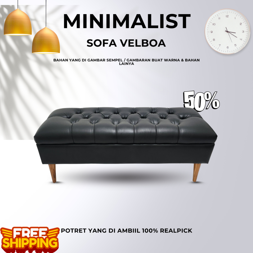 BANGKU SOFA KULIT SINTETIS – OTTOMAN ELEGAN BANGKU PANJANG, SOFA MINIMALIS ESTETIK & NYAMAN