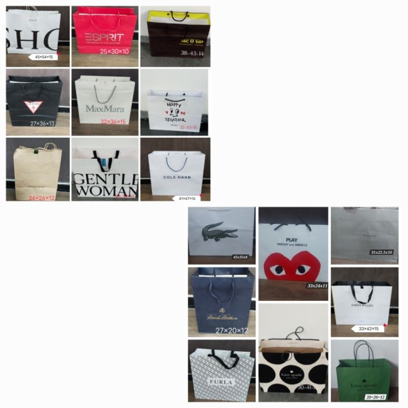 

TAS PB L - PAPER BAG TAS BELANJA TAS KADO GOODIE BAG BUTIK BOUTIQUE BRANDED FURLA OYSHO ESPRIT GUESS MAXMARA LACOSTE KAREN MILLEN KATE SPADE LONGCHAM POLMAH PLAY