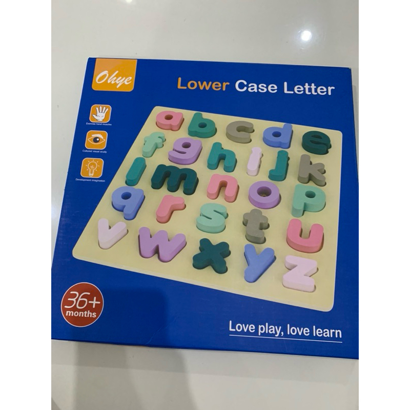 Ohye Wooden Toys Macaroon Lowercase Alfabet Series / puzzle alphabet / puzzle alfabet / puzzle huruf