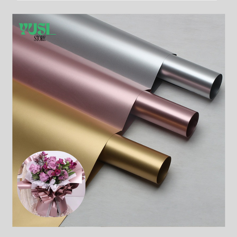 

Kertas Buket Bunga Warna Metalik Metal Flower Wrapping Paper Metal Colored Film KB081