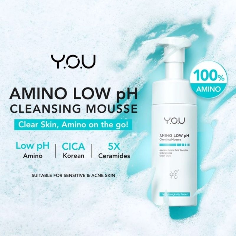 YOU Amino Low Ph Cleansing Mousse | You Sabun Cuci Muka | You Face Wash Amino | Sabun Cuci Muka Kuli