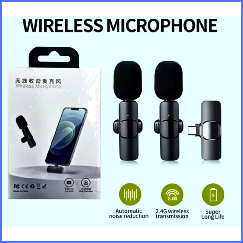 KALLA TaffSTUDIO Mikrofon Wireless Konten kreator youtuber Lavalier  USBTypeC 2.4GHz 2 Mic - E60