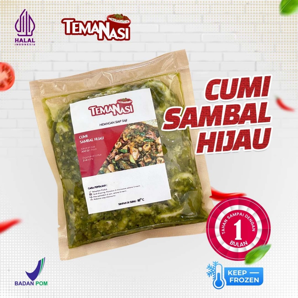 

Teman Nasi - Cumi Sambal Hijau Frozen 300gr / Cumi Frozen Siap Saji