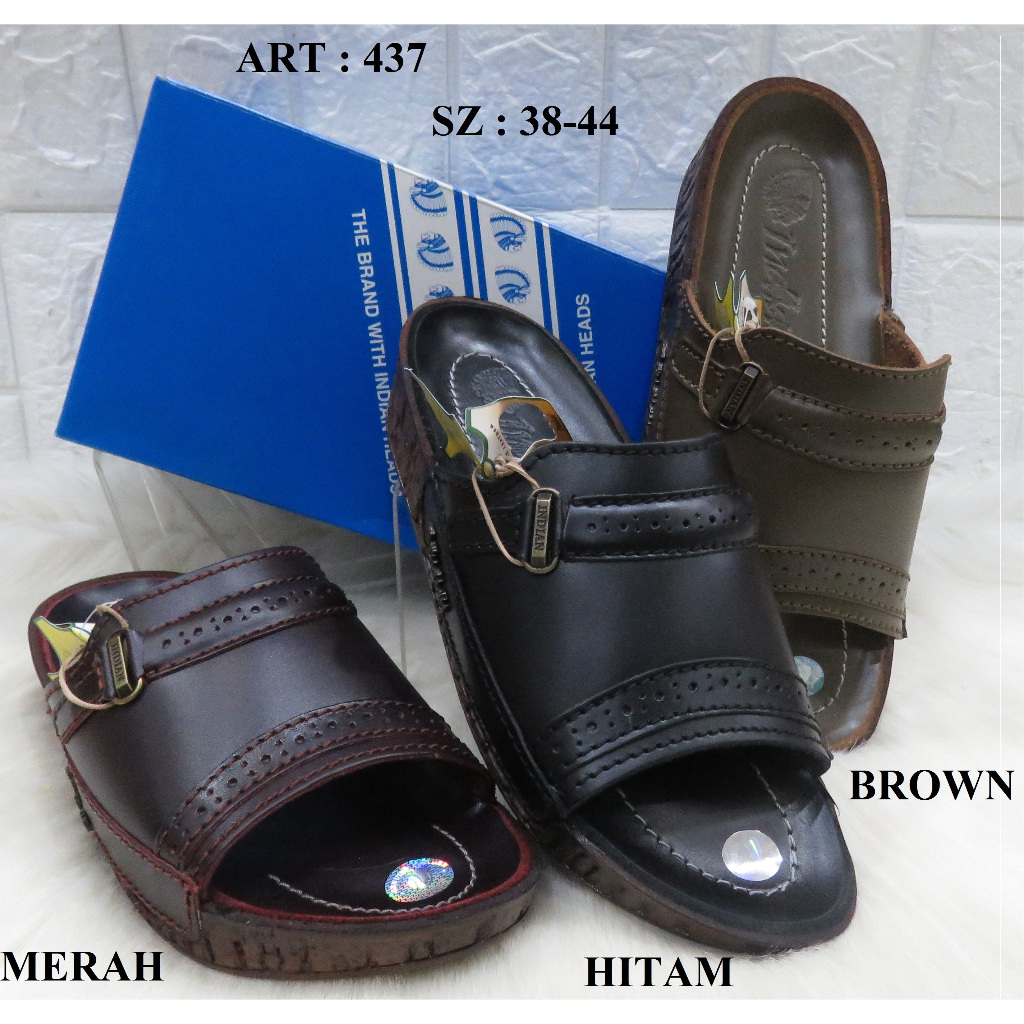 SANDAL PRIA KULIT MEREK INDIAN ART 437 PRICE RP 642.900 BRAND ORIGINAL