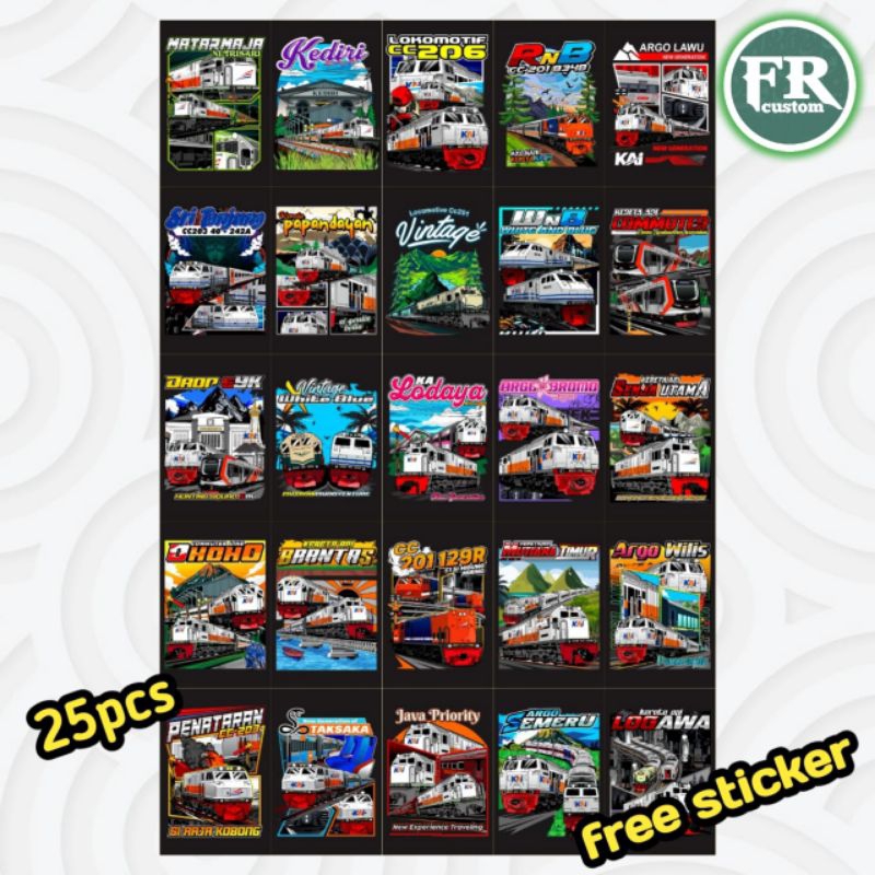 

Sticker TCI Kereta Api Indonesia 25pcs Stiker Railfans Terbaru