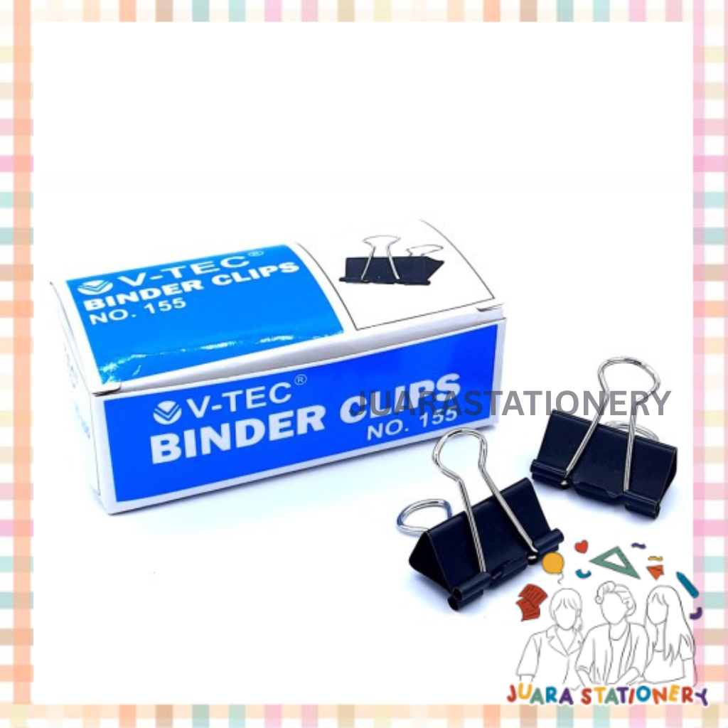 

(245) JUARASTATIONERY Binder Clip No.155 V-TEC (BOX) - Penjepit Kertas/Binder Klip