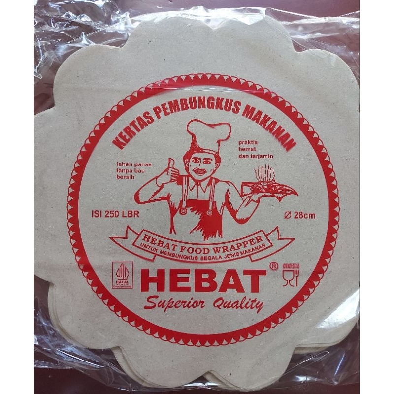 Kertas nasi Hebat bulat bunga lebar 28 cm