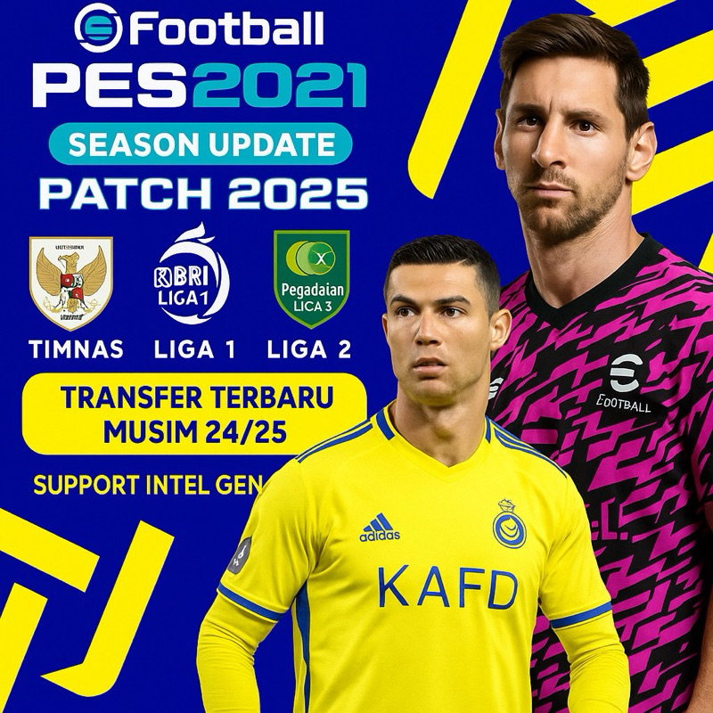 PES 2021 Patch 2025 Liga 1, Timnas Efootball Season Terbaru Game Pc Offline