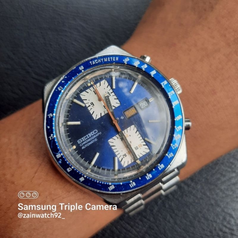 Seiko Kakume Chronograph 6138-0030 Automatic Blue Dial Vintage 100%Original