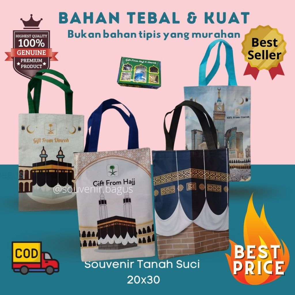

Tas Souvenir Haji Umroh Mekkah Kakbah Masjidil Haram Biru Muda Gift Hajj Umroh Arab Haji Murah Tebal