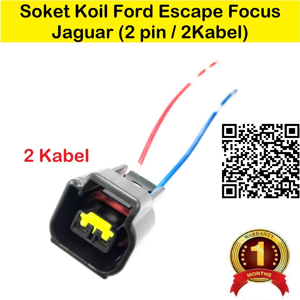 Soket Coil Koil Ford Focus Mazda Jaguar 2.0 2.3L I4 2pin 2kabel 2 pin kabel socket petak
