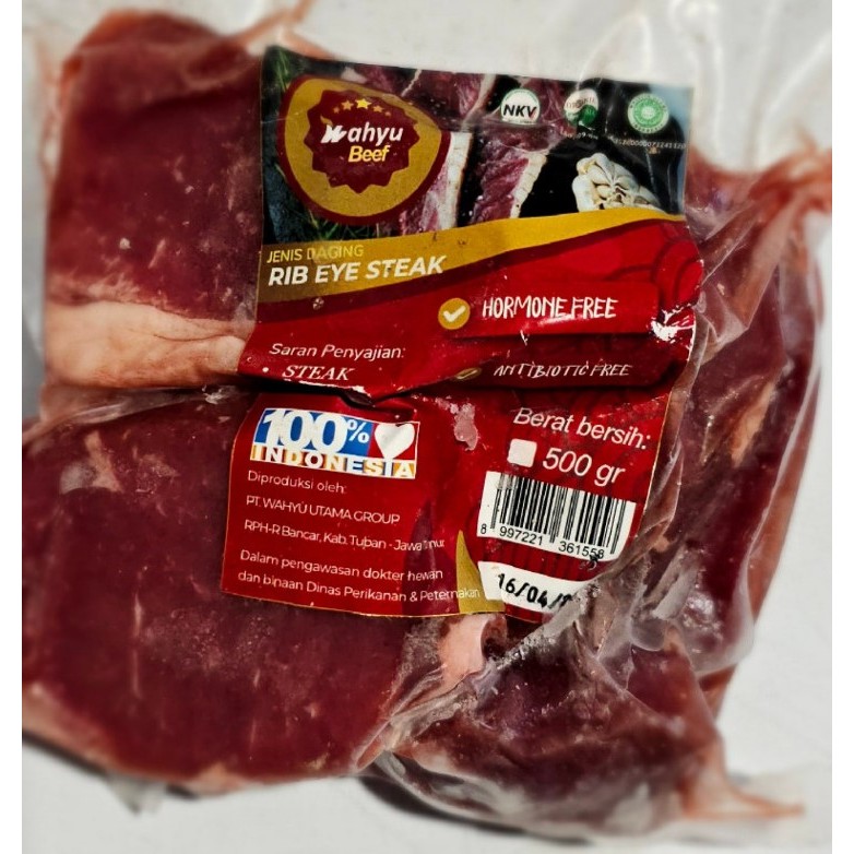 

Rib Eye Steak 500gr Grassed Feed - Daging Sapi Organik