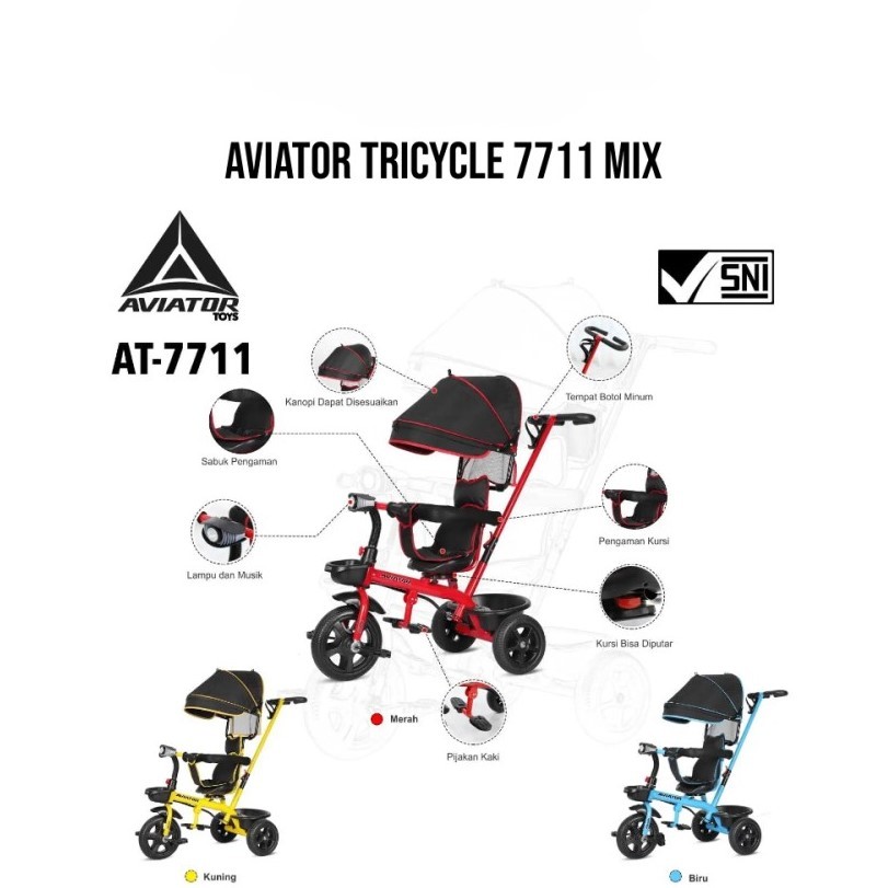 SEPEDA RODA 3 AVIATOR TRICYCLE 7711 MIX