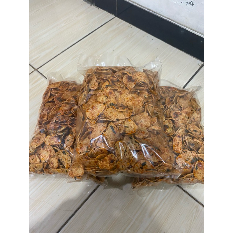 

Basreng pedas daun jeruk kemasan 1kg