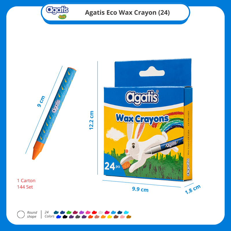 

Wax Crayon 24 Colours CR-PW-2401 Agatis