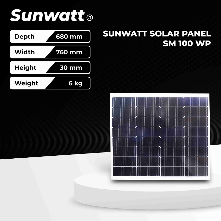 Sunwatt Solar Panel SM 100WP/SUNWATT PANEL SURYA 100 WP + PACKING KAYU
