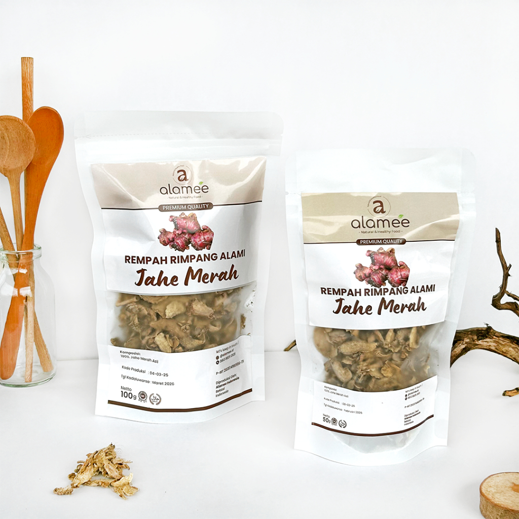 

ALAMEE Jahe Merah Kering Iris Dried Ginger Rempah Rimpang Organik Alami Bumbu Dapur Rempah masakan