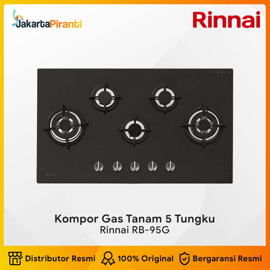 Rinnai RB 95-G kompor tanam gas 5 tungku Built-in Gas Hob Kompor Gas Tanam 5 Tungku Rinnai RB-95G