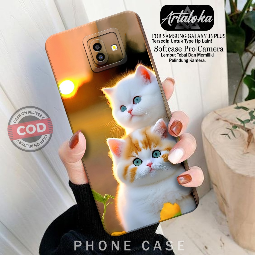 Softcase Hp Samsung Galaxy J6 Plus Fashion Case Kucing Lucu Case Samsung Galaxy J6 Plus Silikon TPU 