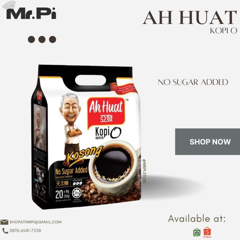 

AH HUAT KOPI O KOSONG 20pcs x 10gr
