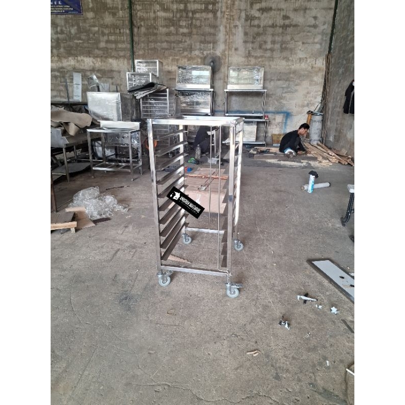 RAK TROLY RAK LOYANG STAINLESS 10 susun UKURAN LOYANG 40X60