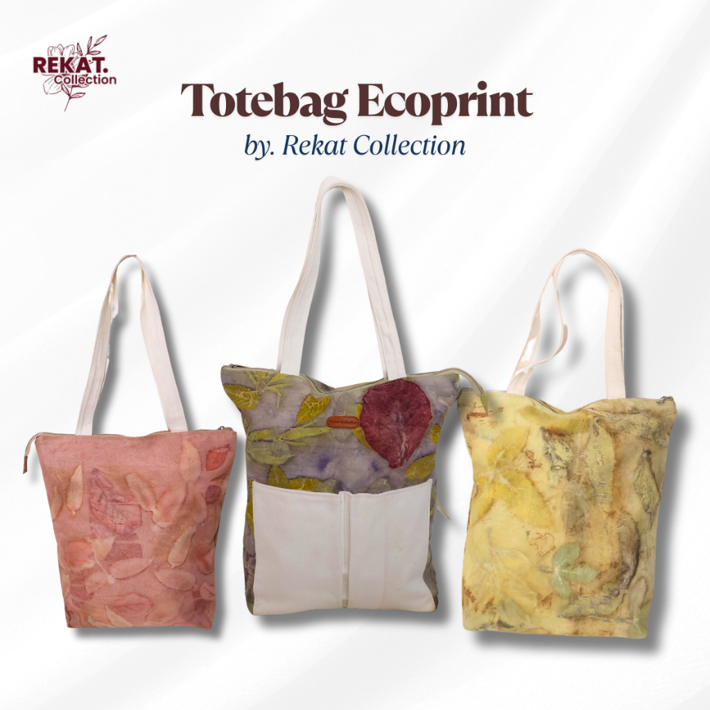 Tote Bag Ecoprint Rekat Collection / Tote Bag Ecoprint Premium / Tas Laptop BEST QUALITY / Tas Motif