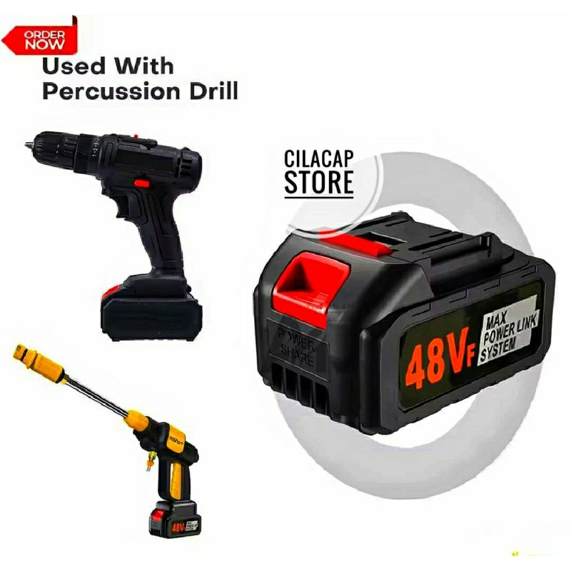 BATERAI JET CLEANER CORDLESS BATRE MESIN PENCUCI MOTOR MOBIL BATERAI 48VF 10 CELL BATERAI