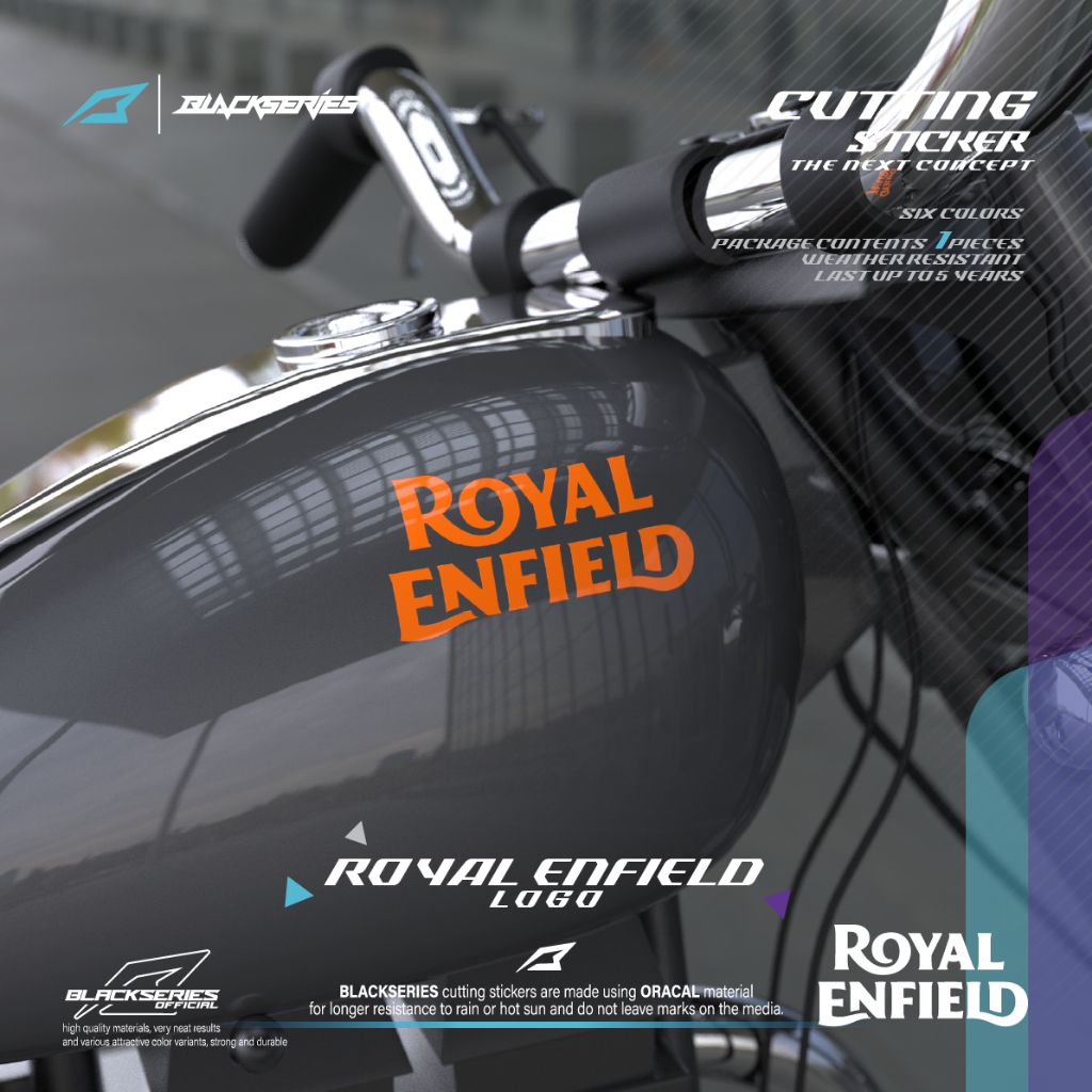 BLACKSERIES | Cutting sticker Royal Enfield | Stiker Royal Enfield Logo
