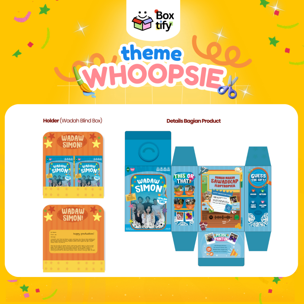 

[Whoopsie] Custom Gift Blind Box BoxTify - (SPECIAL MOMENT GIFT IDEA!) - Hari Raya, Reuni, Birthday, Anniversary, Graduation, Sweet Seventeen, Wedding, Resign, Christmas Gift, Cereal gift, kotak sereal, diy cereal, diy sereal, sereal gift, cereal gift