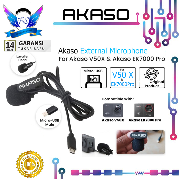 Akaso External Microphone USB For Akaso V50X & EK7000 Pro Mic