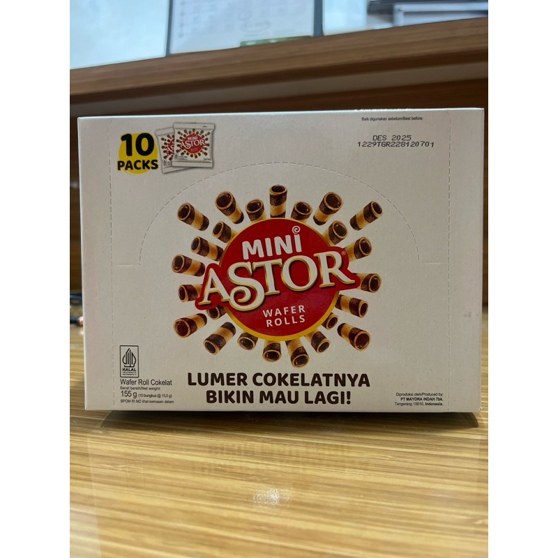 

Mini ASTOR WAFER ROLLS 20gr Coklatnya Lumer