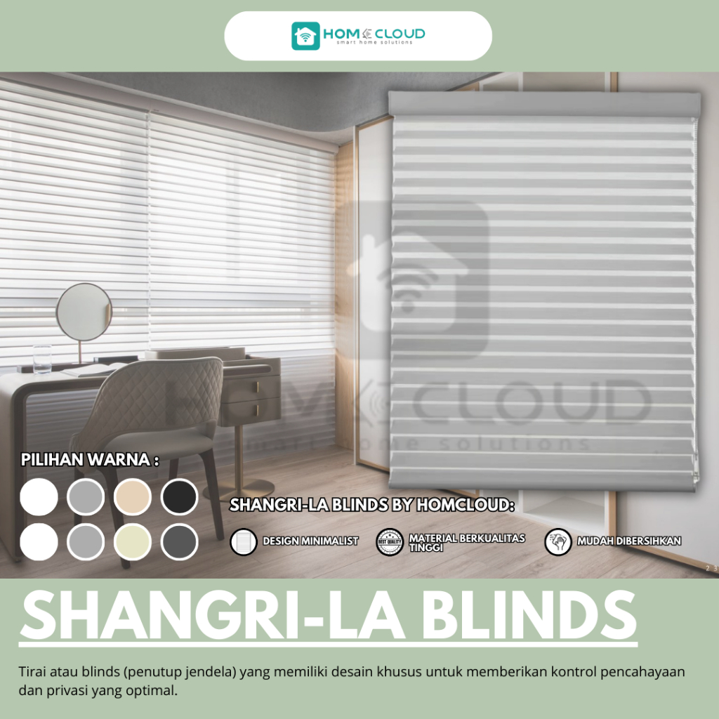 SHANGRILA Blind Kerai Dimout Rumah Kantor Tirai Aesthetic