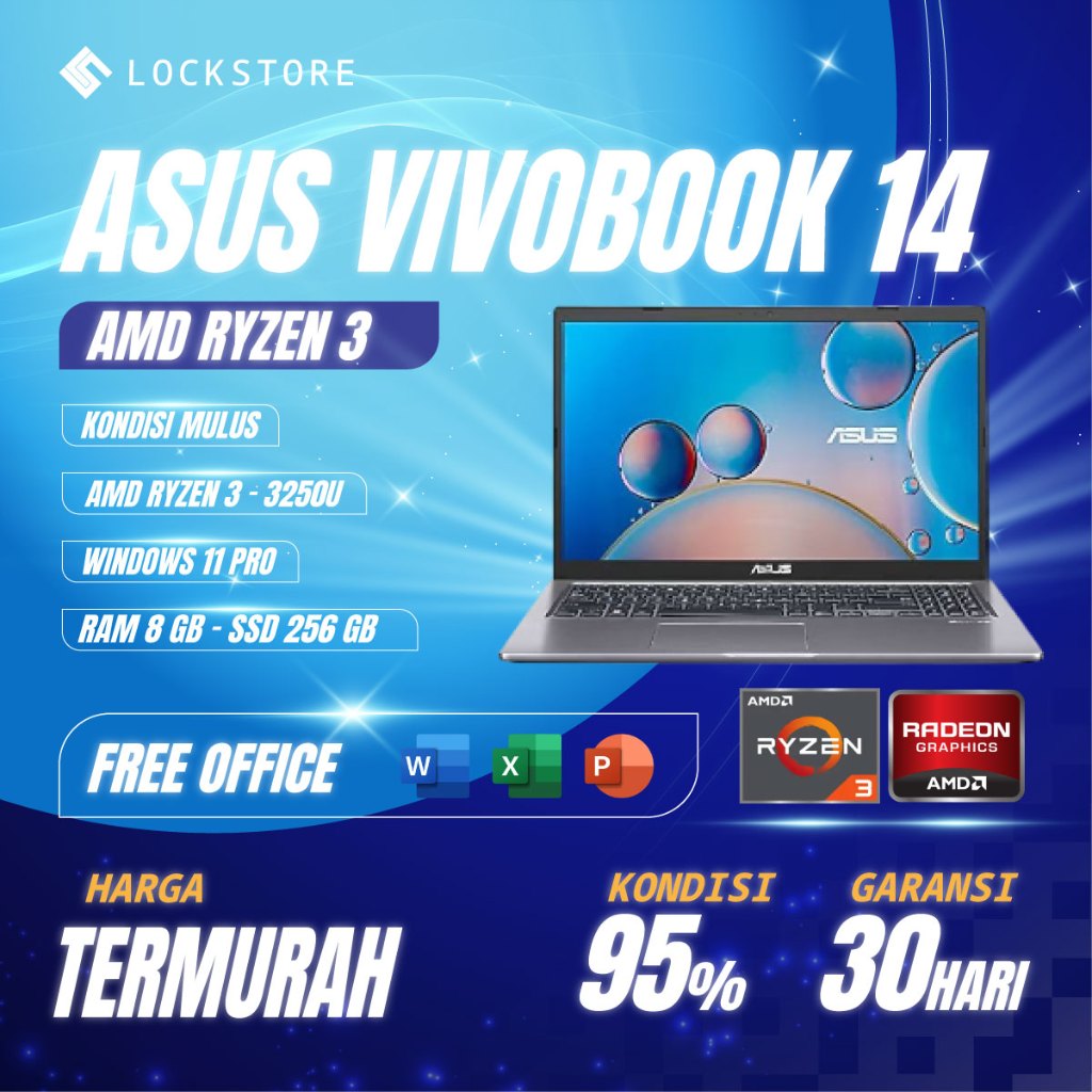 asus vivobook 14 AMD ryzen 3 3250u | 8Gb | 256GB | 14inc WIN ORI