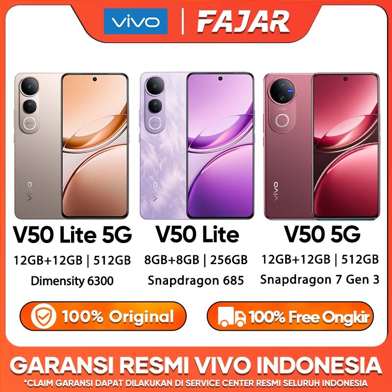 Hp V40 Lite 5G/V50 5G 8/256GB 12/256GB NFC 100% Original Vivo Terbaru 2025 Garansi Resmi Bisa COD