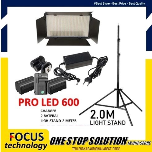 affstudio M600 LED Video Light 600+ Lampu Fill Shooting Foto Bandoor + AC Power Lighting Studio Make