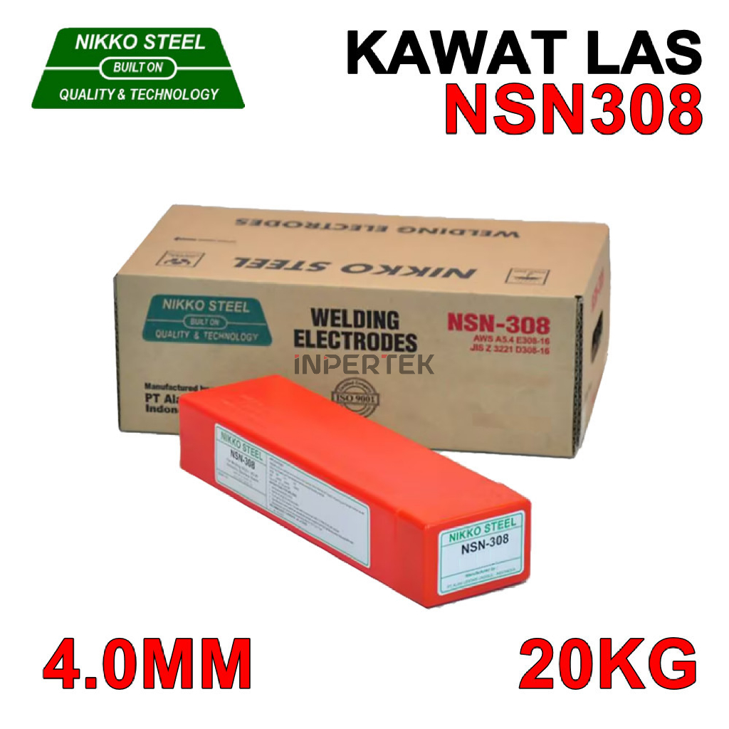 Kawat Las NSN308 2.6mm NIKKO STEEL Elektroda NSN 308 2.6 mm Welding Listrik 2.6 X 300 Stainless Kema