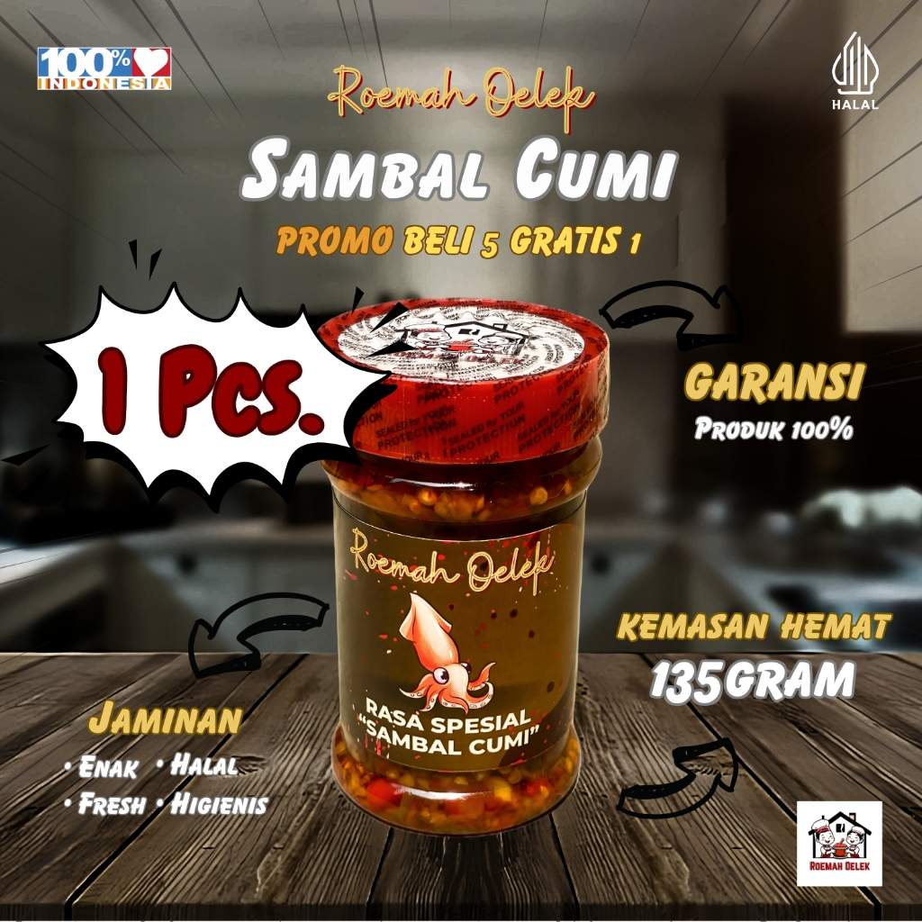 

[1Pcs] Sambal Cumi 135gr – Gurih Pedas Gila Mantap! | Roemah Oelek