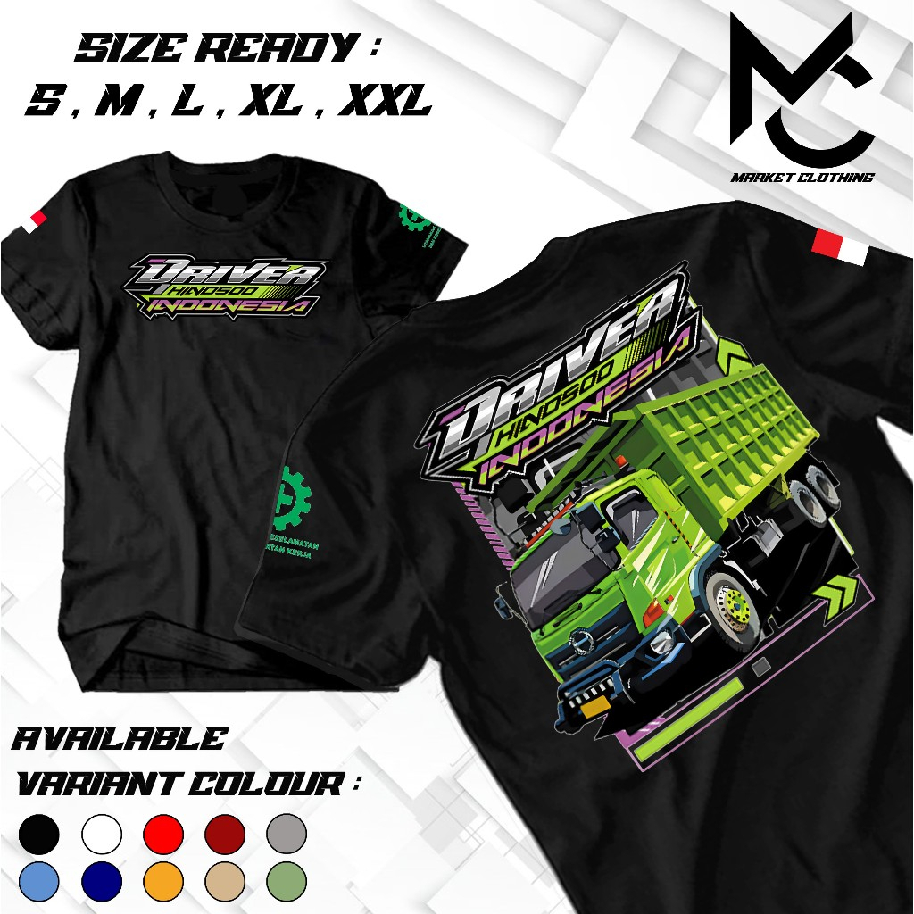 MC T-SHIRT - Kaos Truck Driver Hino 500 Indonesia - Bahan Premium Quality - Kaos Driver Muda  - Coco