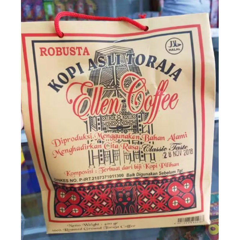 

KOPI ROBUSTA ELLEN COFFE ASLI KHAS TORAJA KOPI ASELI MAKASSAR ROASTED GROUND TORAJA COFFE