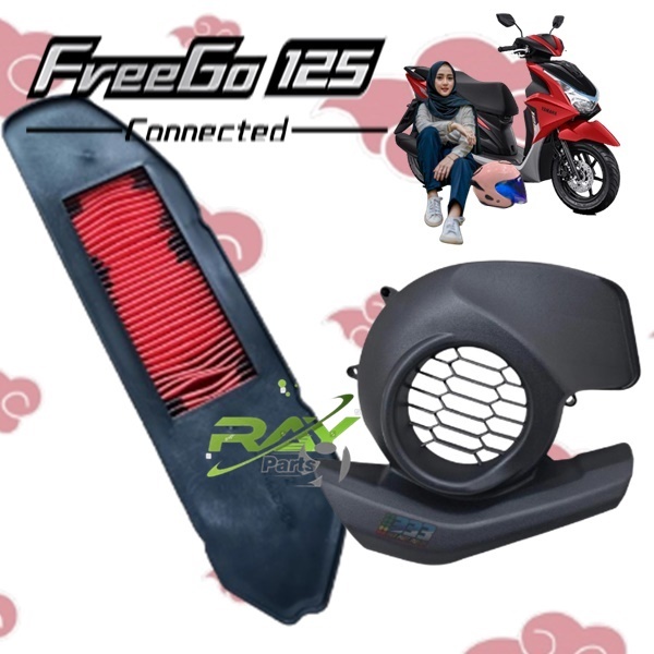 Paket Filter Saringan Udara Freego / Mio Gear 125 + 125 Tutup Kipas  Freego / Tutup Kipas Mio Gear