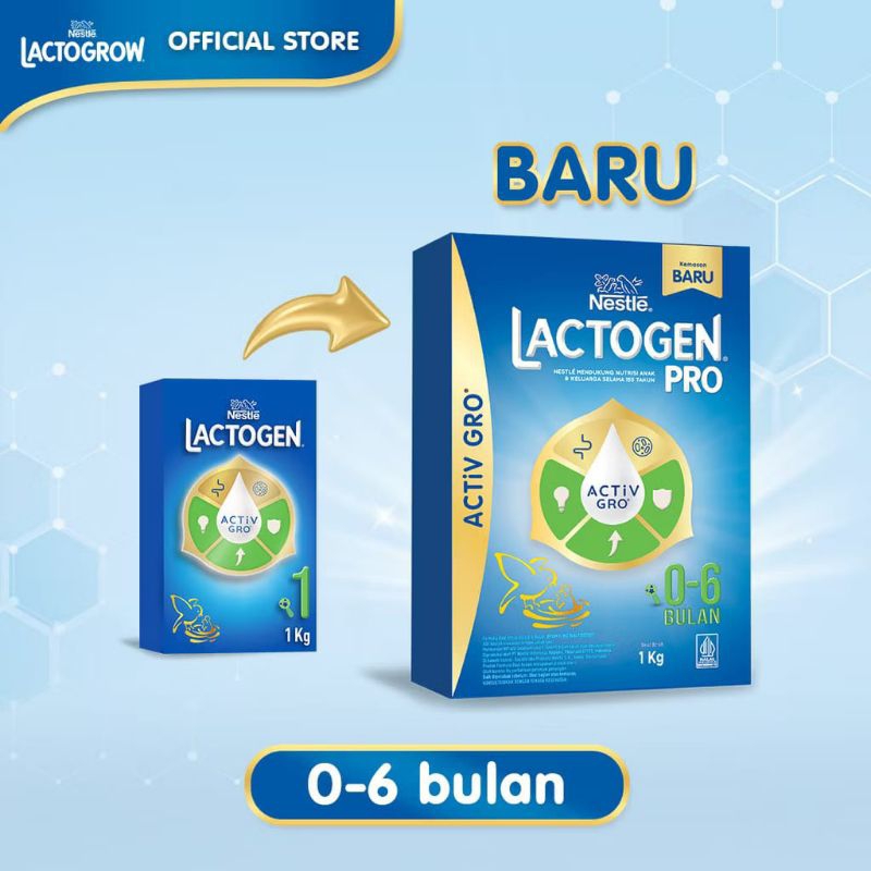 

Nestle LACTOGEN PRO 0-6 Bulan ACTiVGRO Susu Formula Original 1000gr