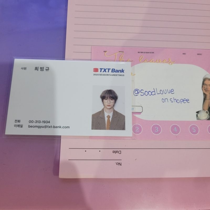 beomgyu id card official photocard sg25